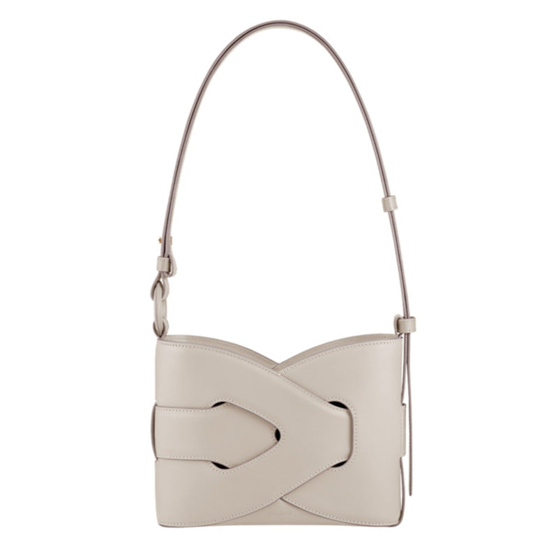 Women's High-grade Genuine Leather Geometric Design Niche Shoulder Bags