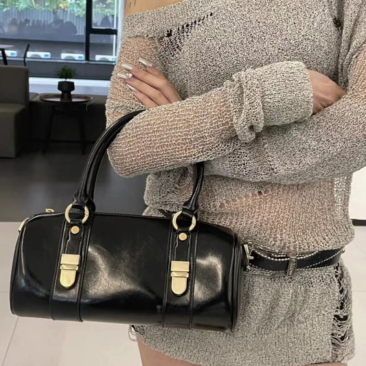 Women's Portable Boston High-grade Oil Wax Leather Crossbody Bags