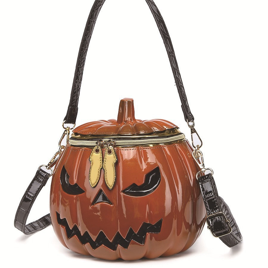 Women's Halloween Personalized Three-dimensional Pumpkin Head Crossbody Bags