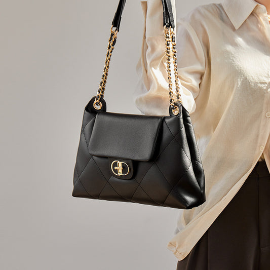 Women's High-grade Chain Commuter Genuine Leather Underarm Shoulder Bags