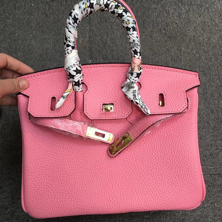 Women's First Layer Cowhide Genuine Leather Kelly Shoulder Bags