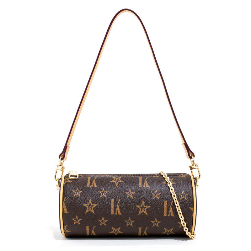 Women's Genuine Leather Printed Underarm Fashion Pouches Crossbody Bags