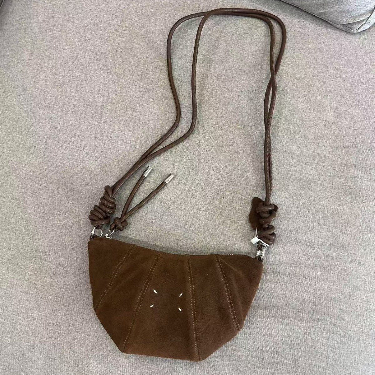 Design Stitching Knotted Croissant Sheepskin Dumpling Crossbody Bags