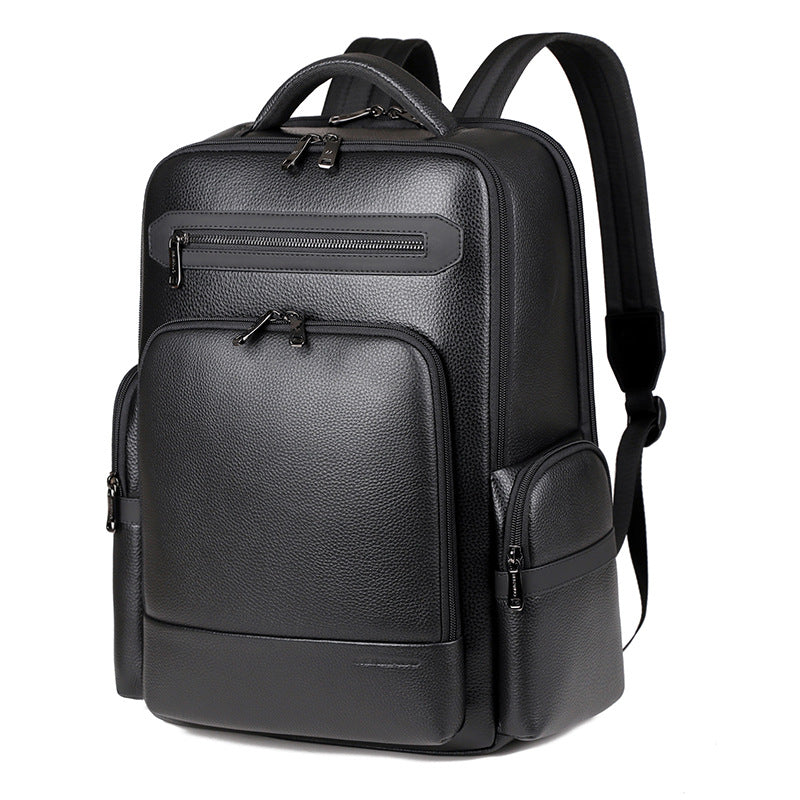 Men's Business First Layer Cowhide Large Capacity Backpacks