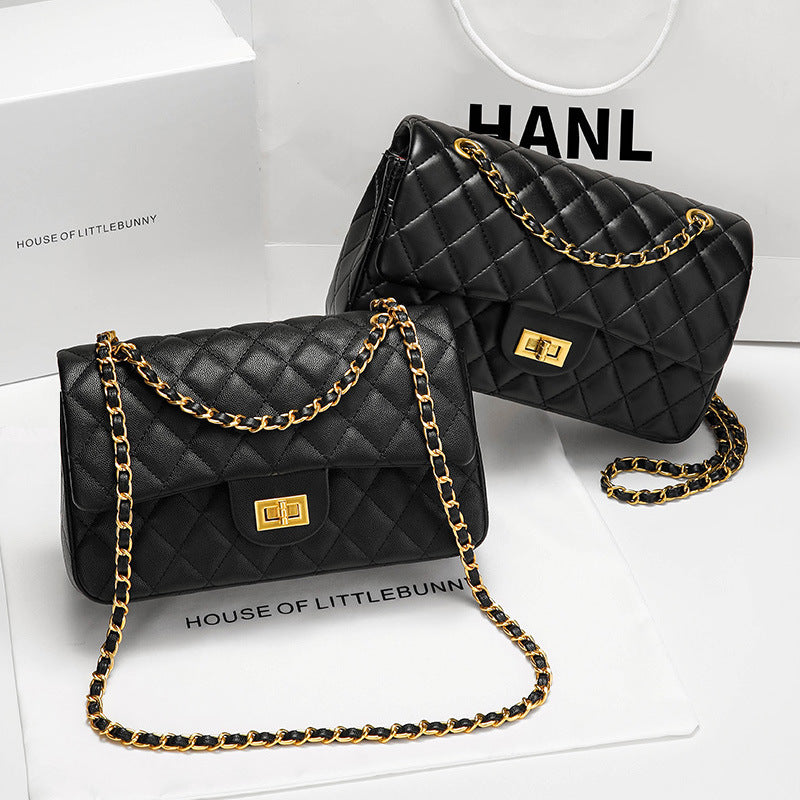 Rhombus Chain Minority Fashion Textured Versatile Bags