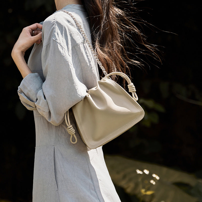 Women's Summer Niche Pleated Underarm High-grade Genuine Shoulder Bags