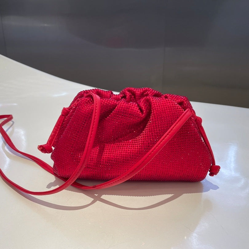 Women's Diamond Cloud Korean Style Pleated Clip Crossbody Bags