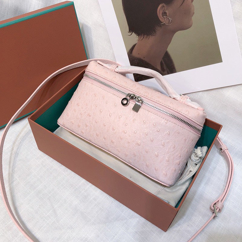 Women's Cowhide Lunch Box Camel Pattern Crossbody Bags