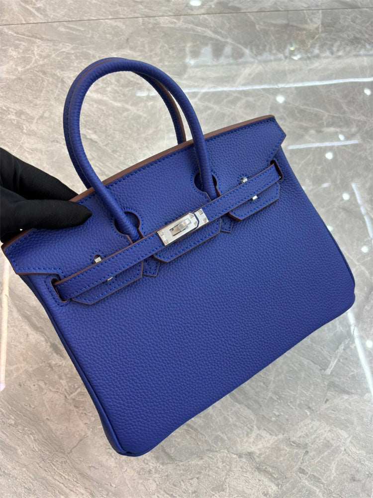 Women's Milkshake White Lychee Pattern First Layer Bags