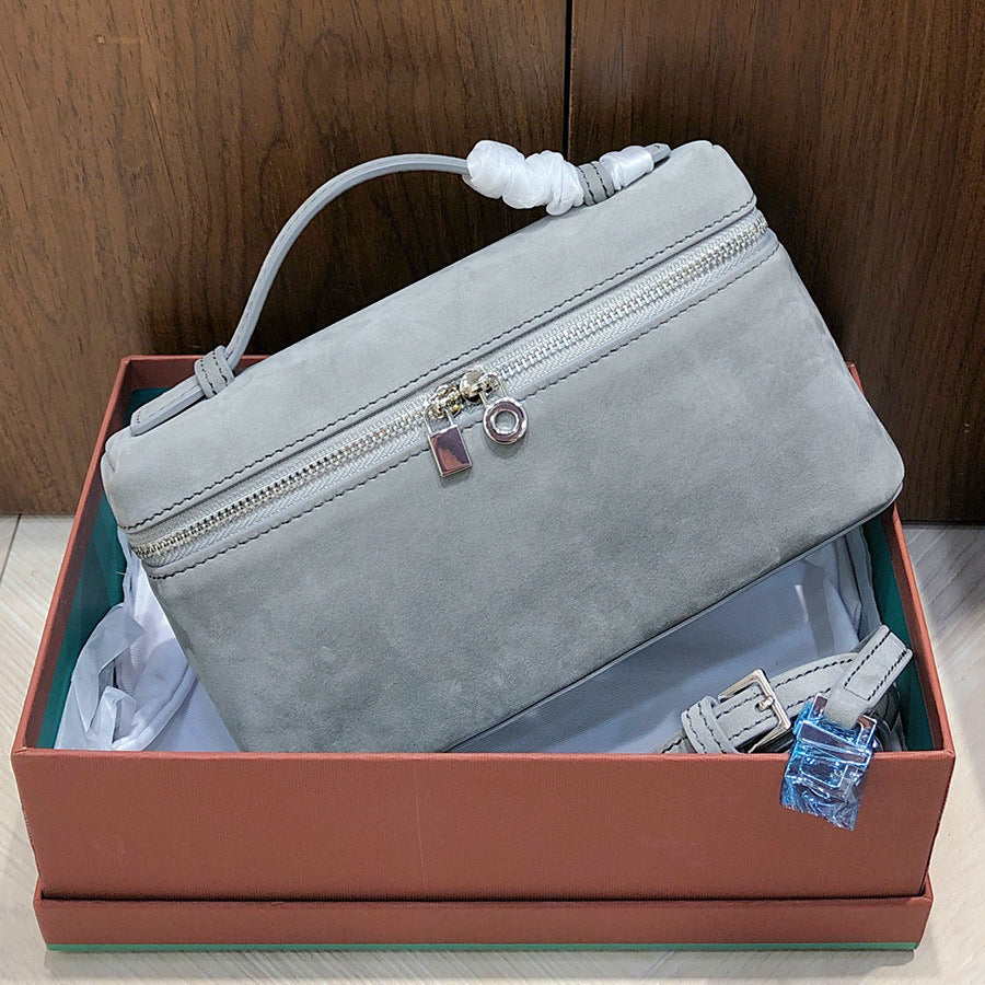 Women's Matte Cowhide Lunch Box Leather Commuter Crossbody Bags