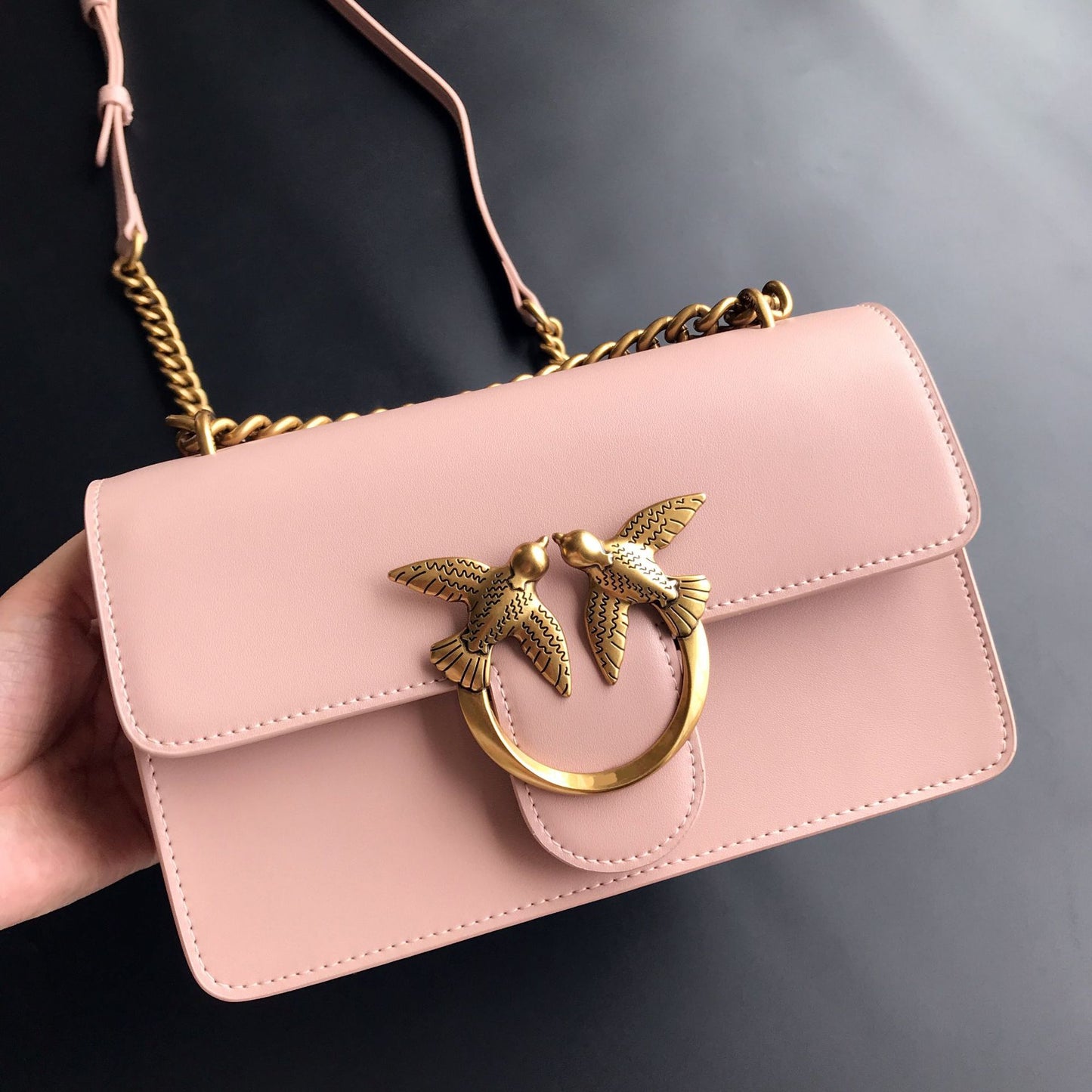 Genuine Leather Swallow Wine God Chain Shoulder Bags