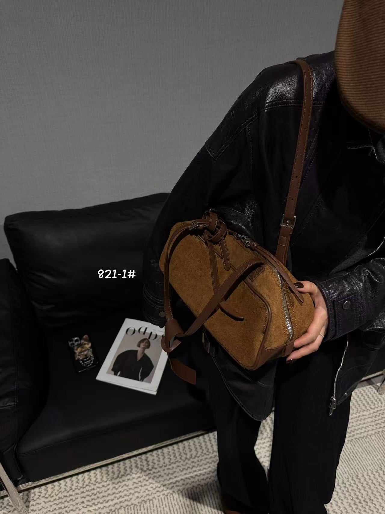 Women's Retro Lazy Style Genuine Leather Frosted Crossbody Bags