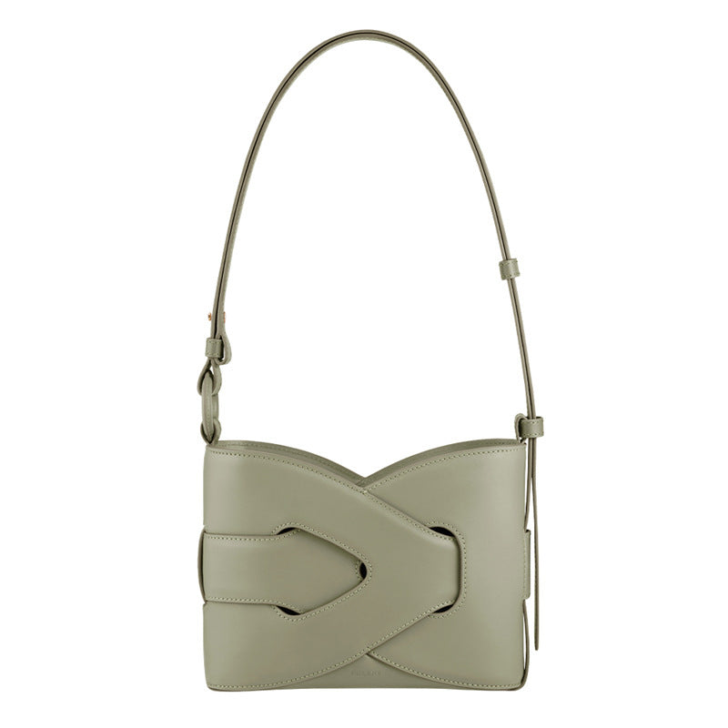 Women's High-grade Genuine Leather Geometric Design Niche Shoulder Bags
