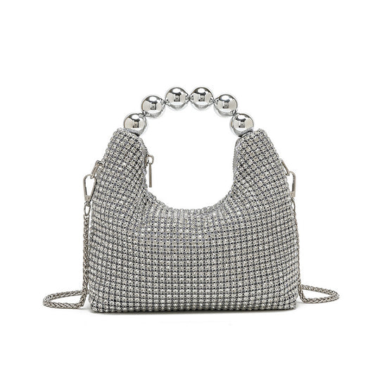 Women's Beads Clutch Chain Inlaid Brick Dinner Shoulder Bags