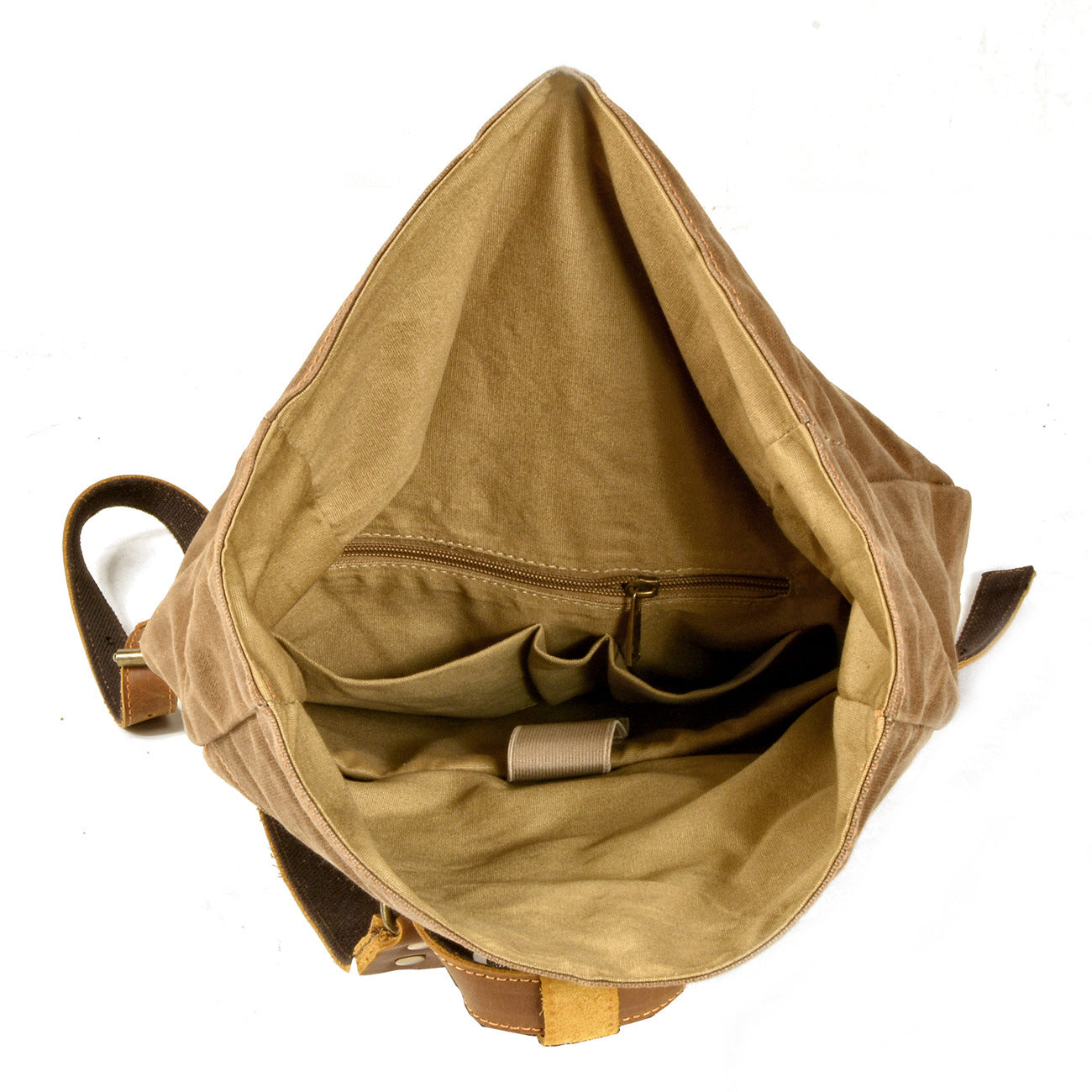 Men's Resume Work With Leather Waterproof Oil Wax Canvas Backpacks