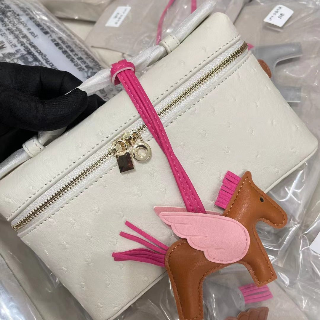 Women's Lunch Box Ostrich Grain Cowhide Fashion Crossbody Bags