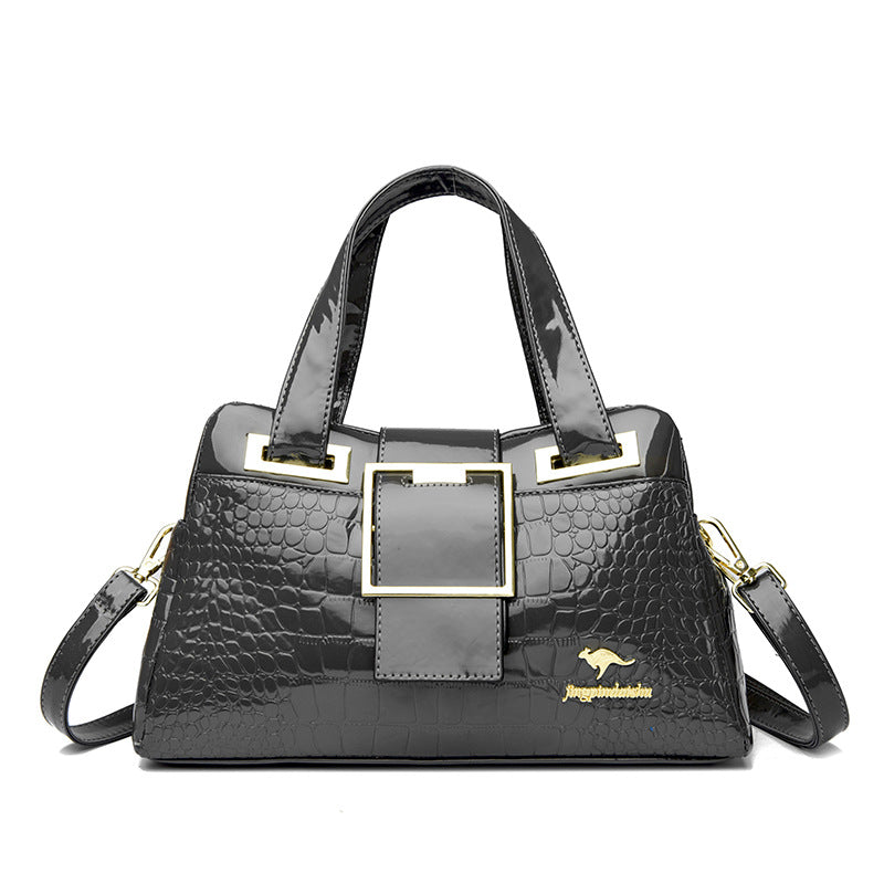 Women's Fashionable Elegant Patent Leather Mother Bags