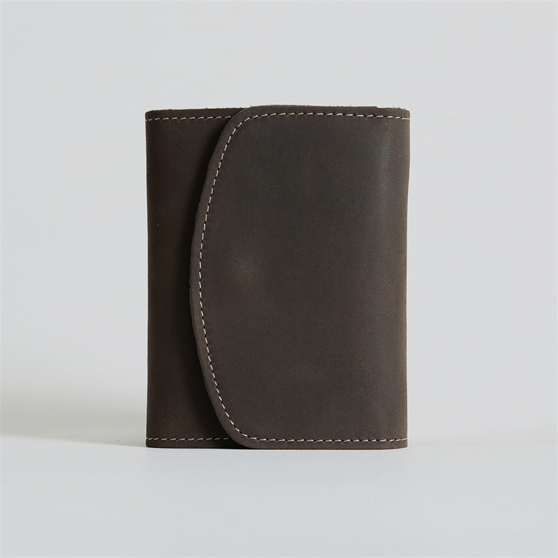 Women's & Men's Retro First Layer Cowhide Short Genuine Purses