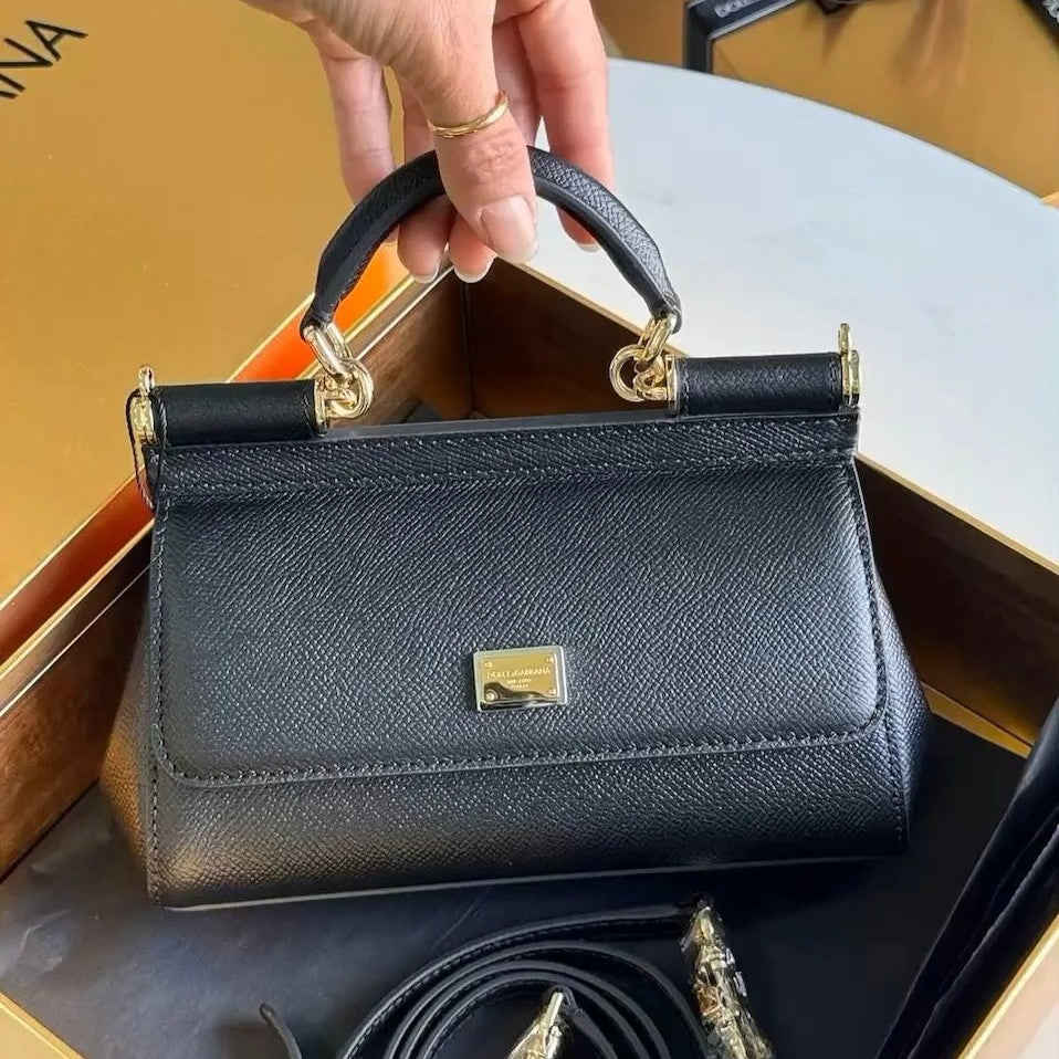 Large Baguette Sicilian Cowhide Flap Cow Handbags