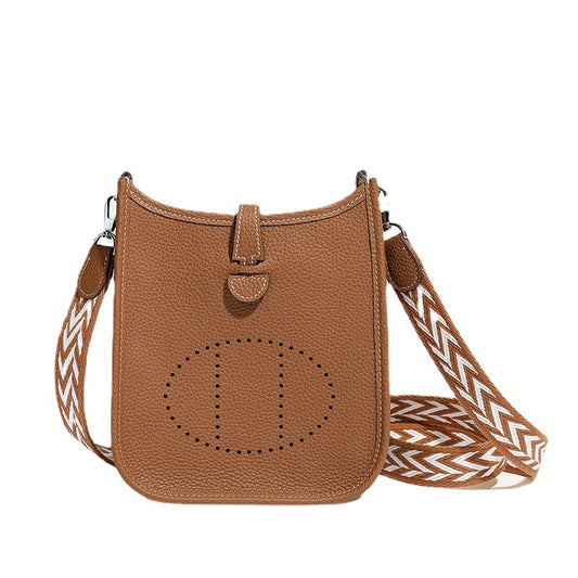Women's Genuine Leather First Layer Calfskin Lychee Shoulder Bags
