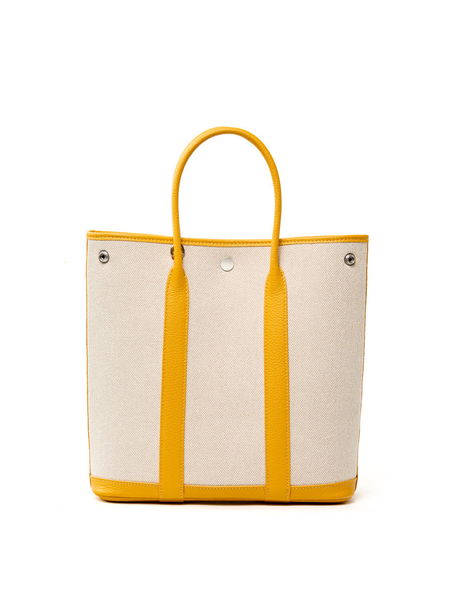 Women's Canvas Stitching Leather High-grade Large Capacity Handbags