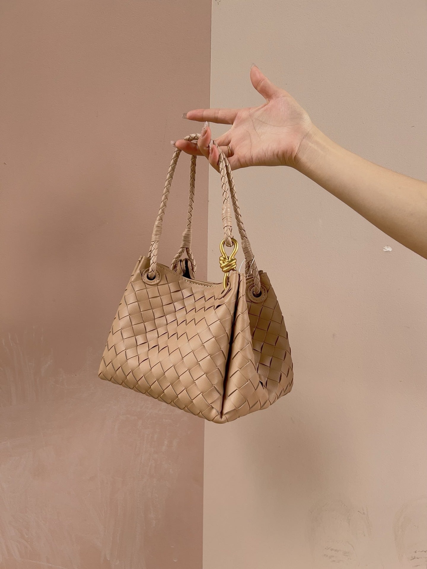 Women's Leather Weave Parachute High-grade Commuter Bags