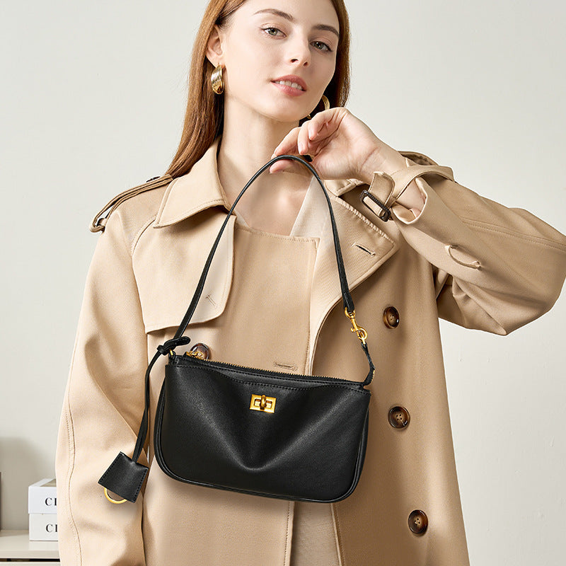 Niche Portable Baguette High-grade Leather Kelly Armpit Bags