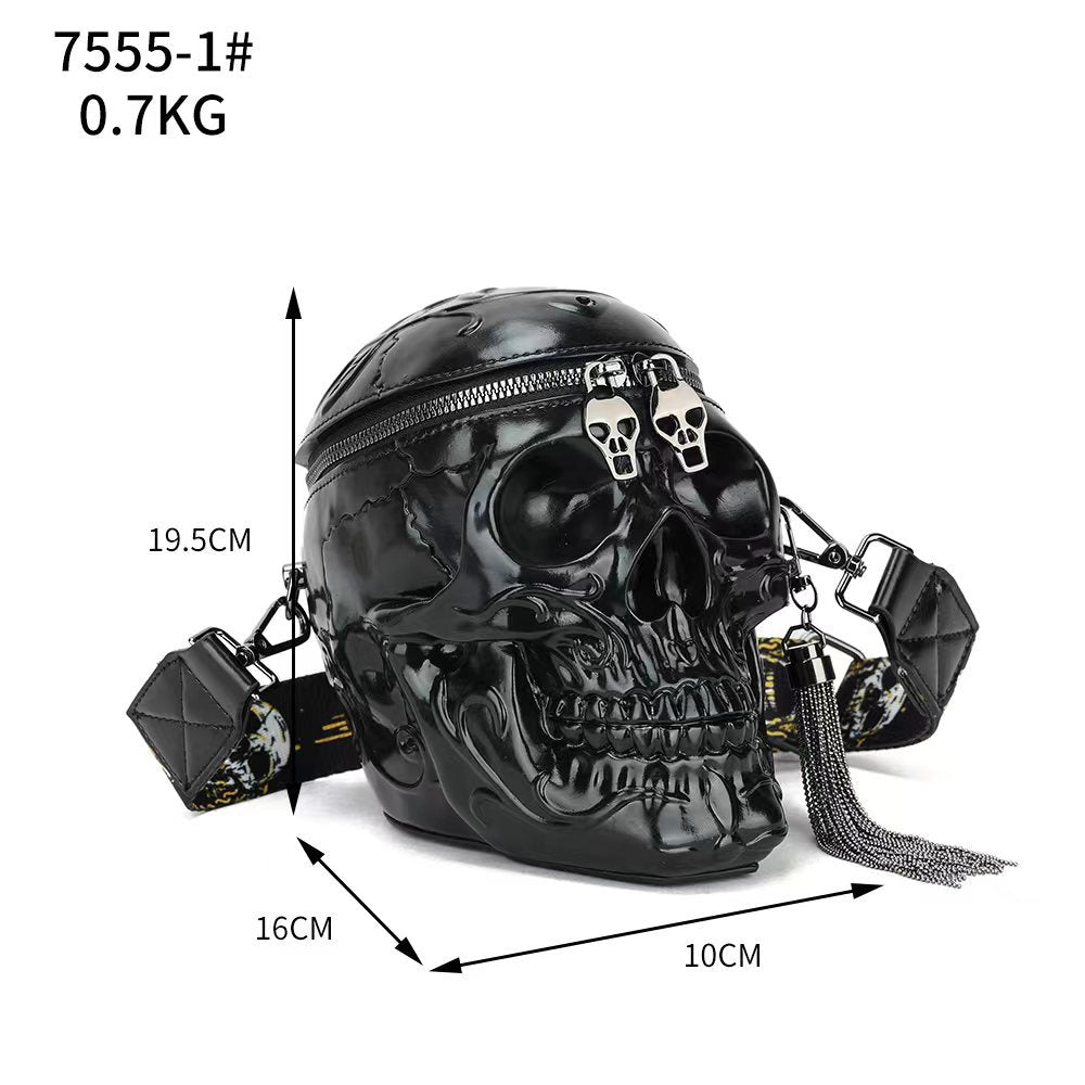 Women's Goth Skull Funny Halloween Style Tassel Shoulder Bags