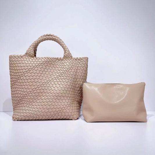 Women's Large Capacity Woven Fashion Double Wrist Shoulder Bags