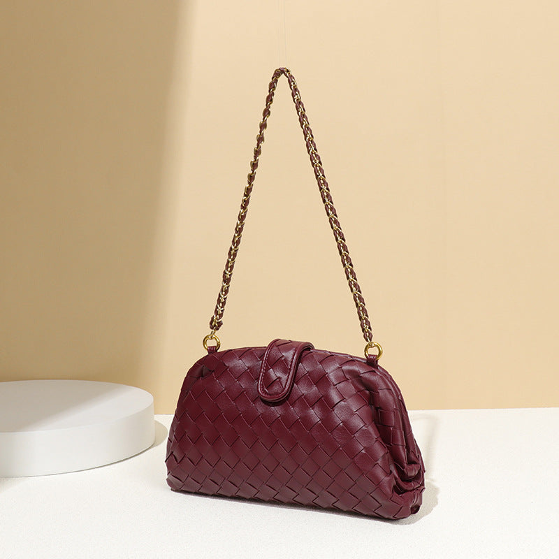 Women's Stylish Simple Hand-woven Chain Underarm Shell Bags