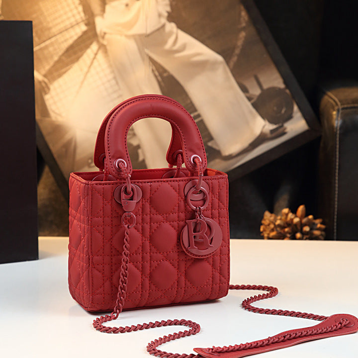 Women's Genuine Leather Diana High-grade Frosted Diamond Bags