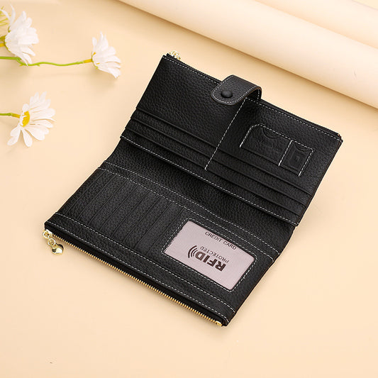 Multifunctional Fashion Top Layer Leather Two-fold Ladies Wallets