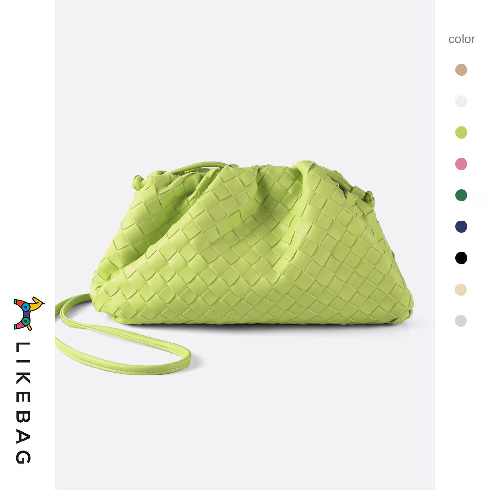 Large Dumpling Design Woven Cloud Female Crossbody Bags