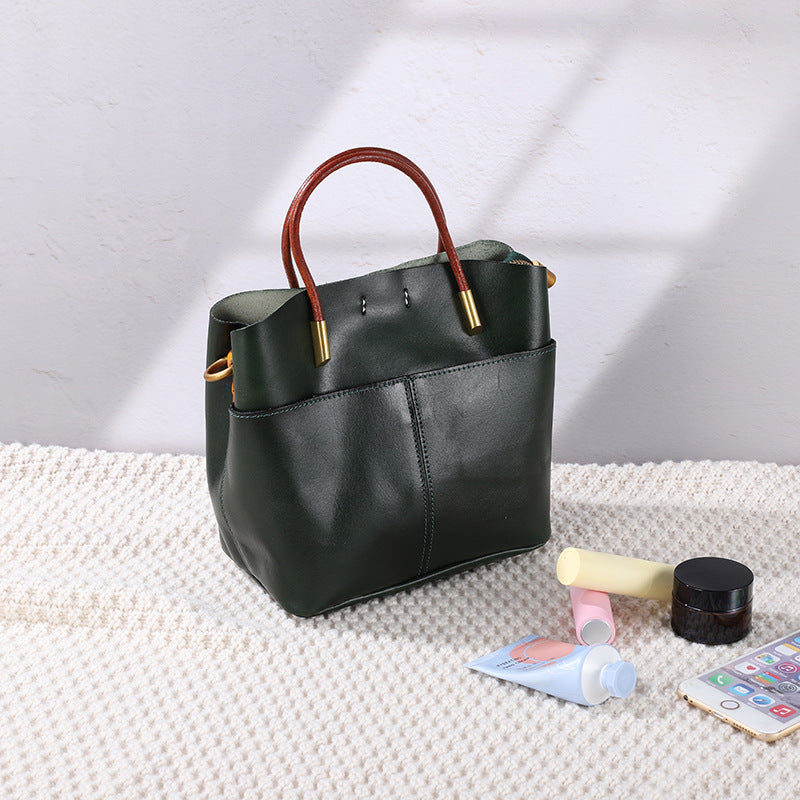 Women's Design Genuine Leather Vegetable Tanning Portable Crossbody Bags