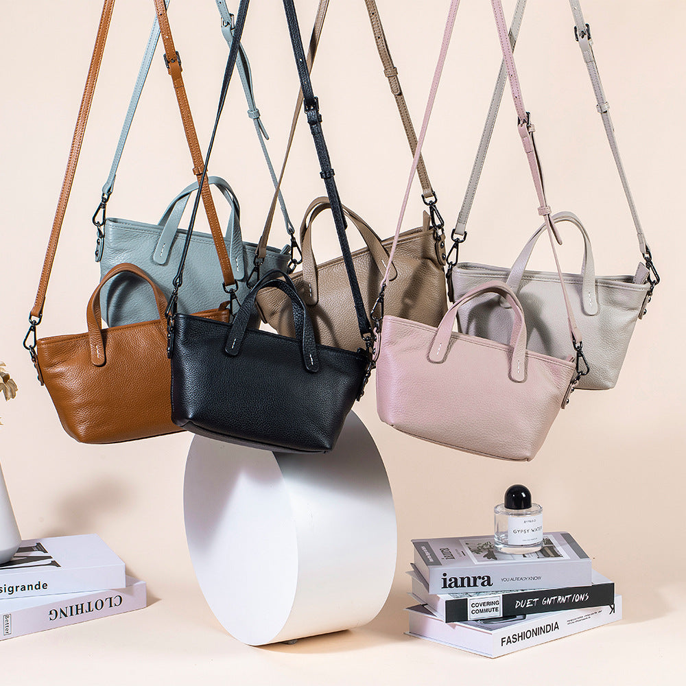 Women's Fashion First Layer Cowhide Large Capacity Handbags
