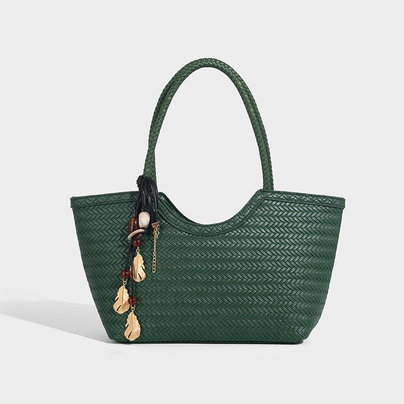 Women's Large Capacity Commuter Woven High Sense Shoulder Bags