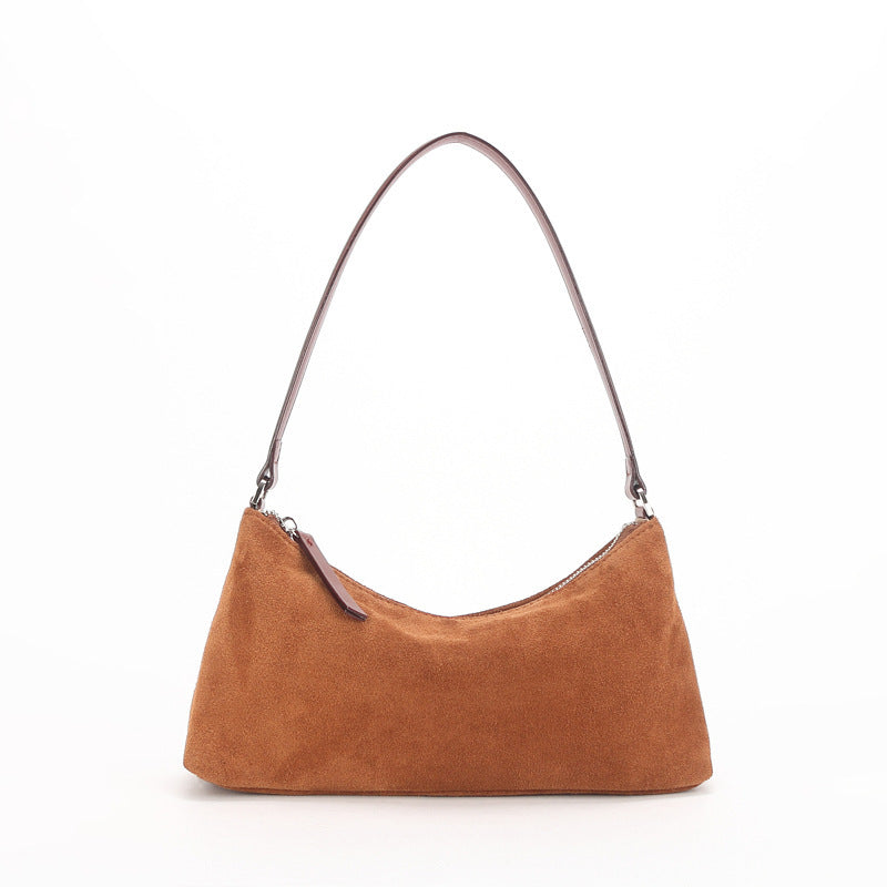 Women's Suede Underarm Baguette Vintage Frosted High-grade Shoulder Bags