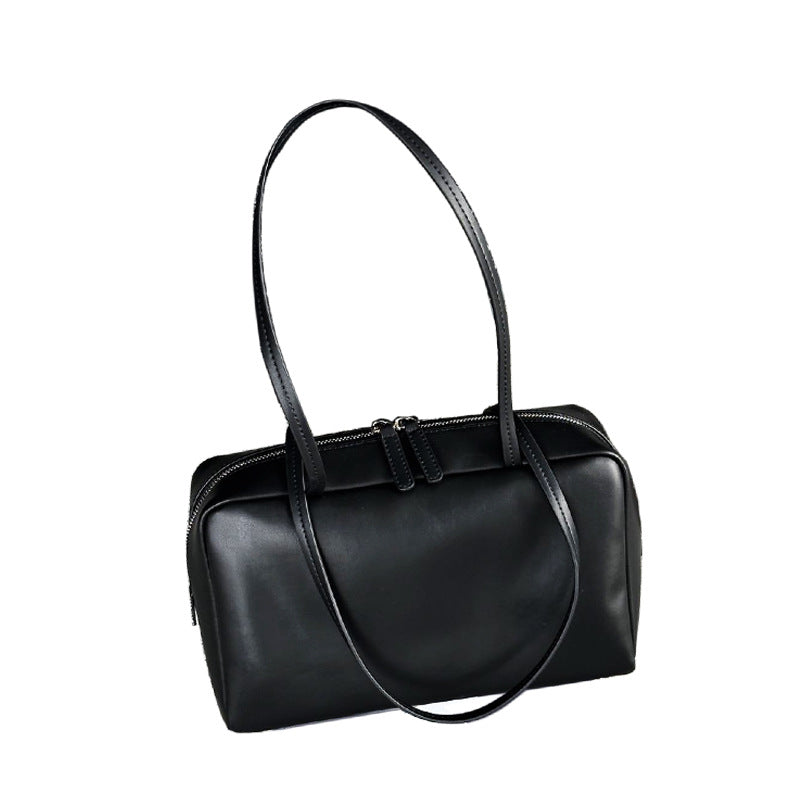 Genuine Leather Big Minimalist Retro Bowling Large Shoulder Bags