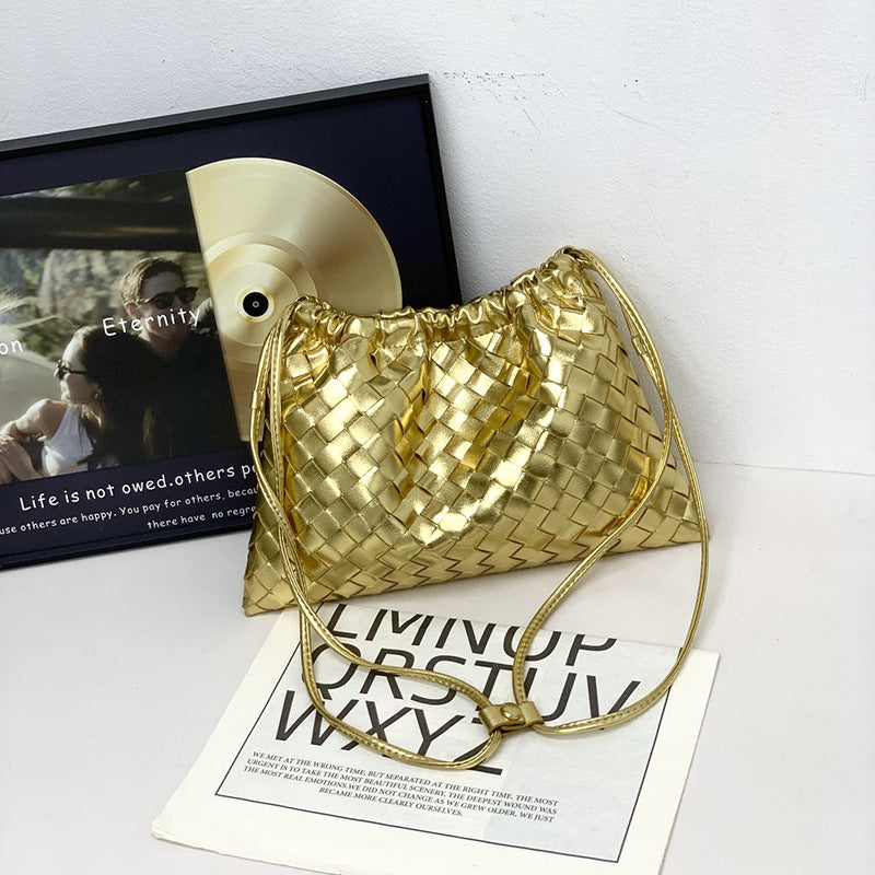 Women's Leather Woven Dumpling Garbage Genuine Underarm Crossbody Bags