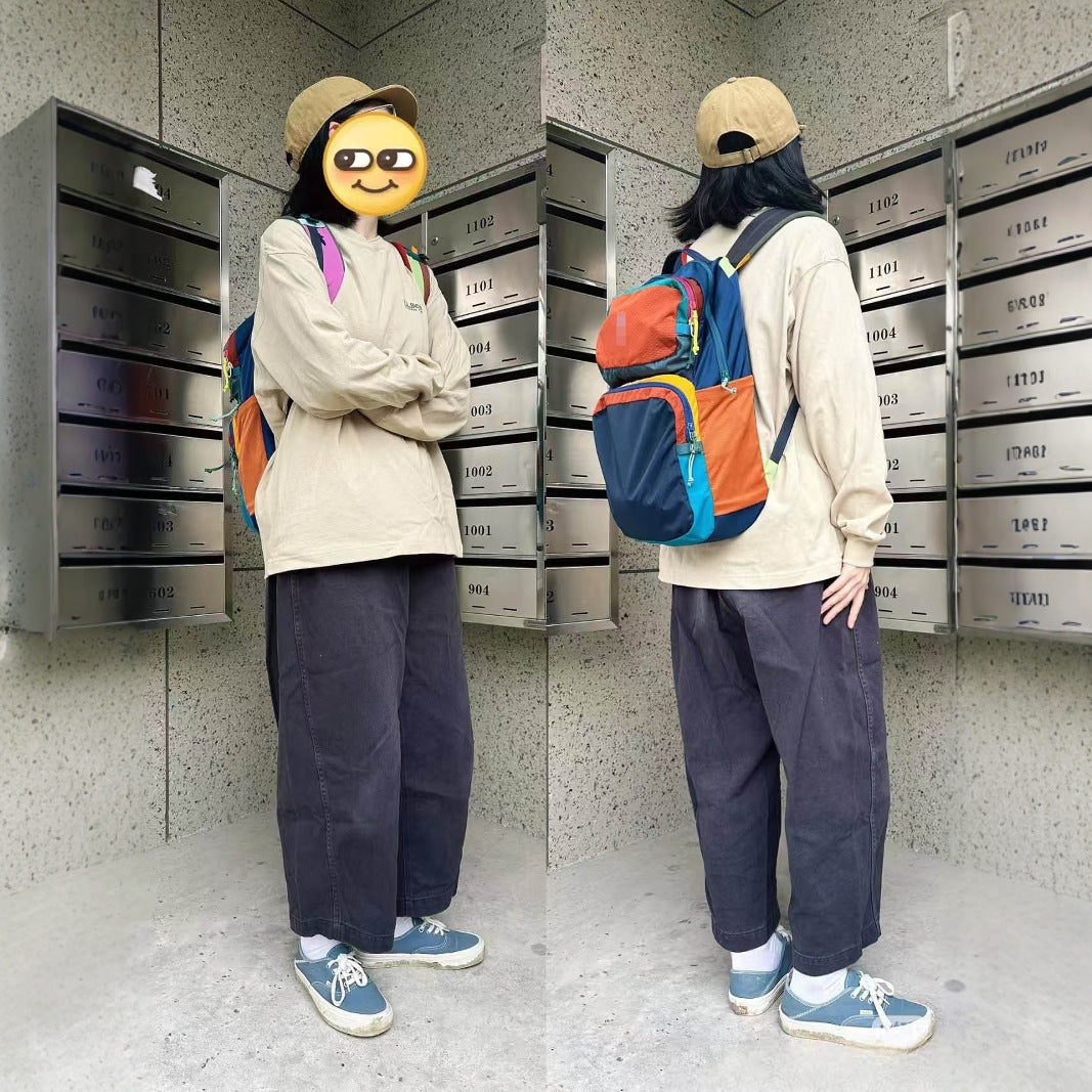 Fashion Environmental Protection Stitching Contrast Color Ultra Light Backpacks