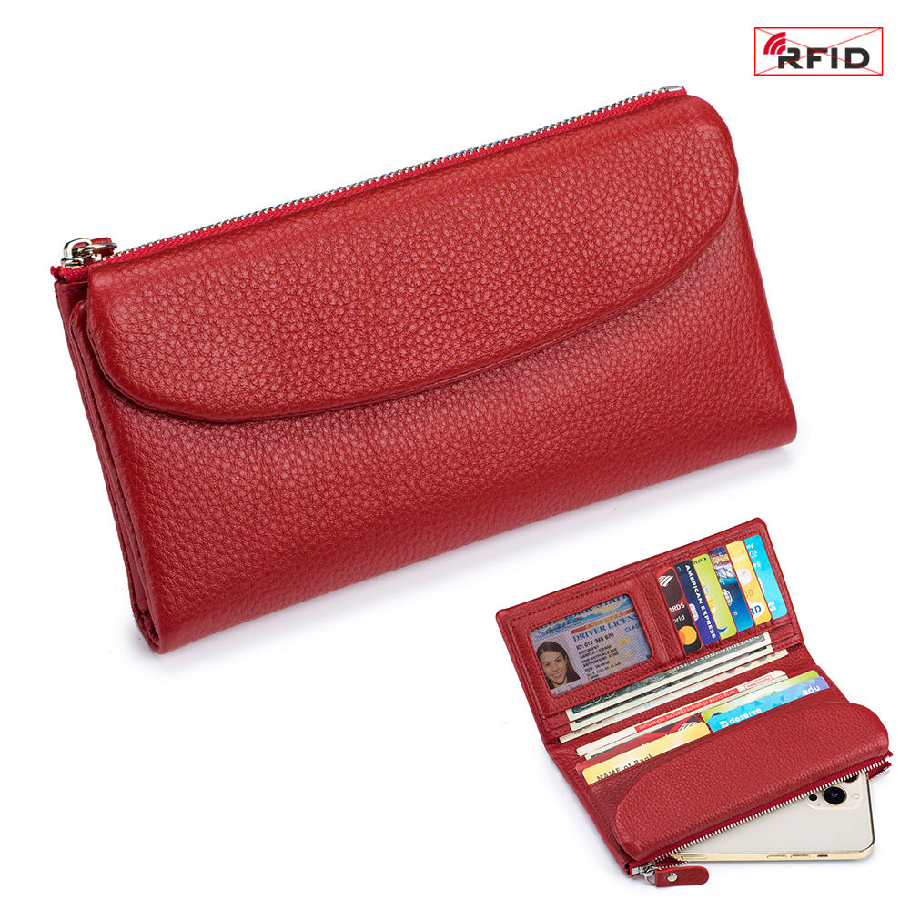 Layer Cowhide Clutch Female Soft Genuine Ladies Wallets