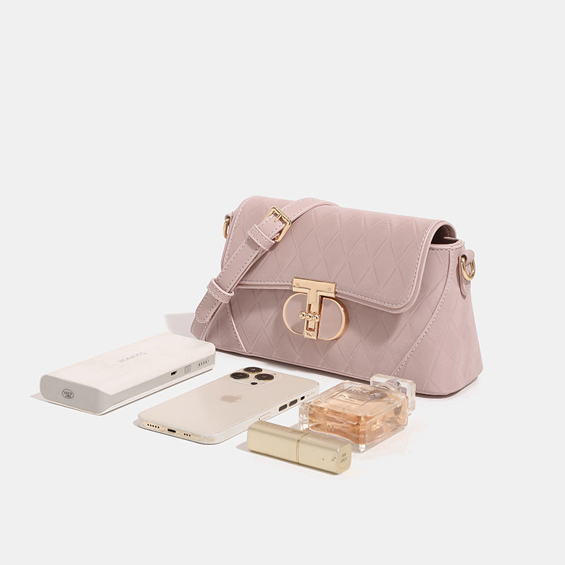 Women's Rhombus Underarm Simple Baguette Minority Commuter Armpit Bags