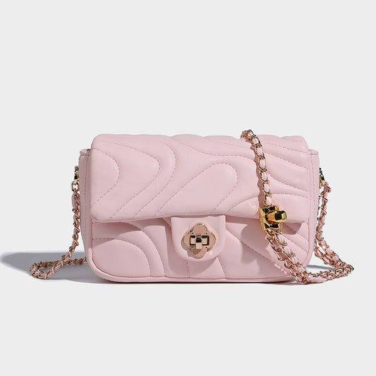 Women's Graceful Fashionable Rhombus Chain Pink Armpit Bags