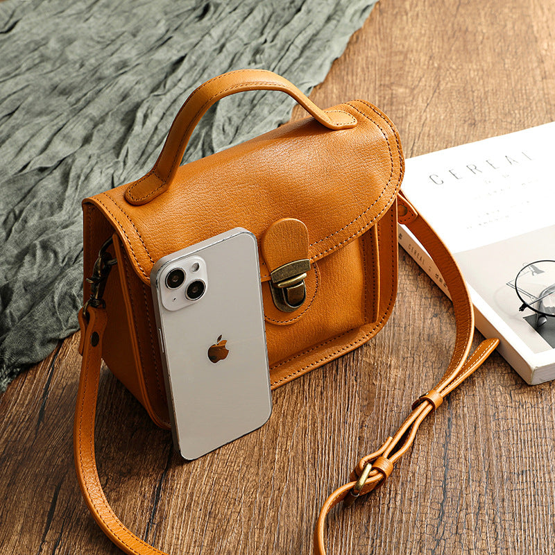 Top Layer Vegetable Tanning Leather Returning To Work Shoulder Bags