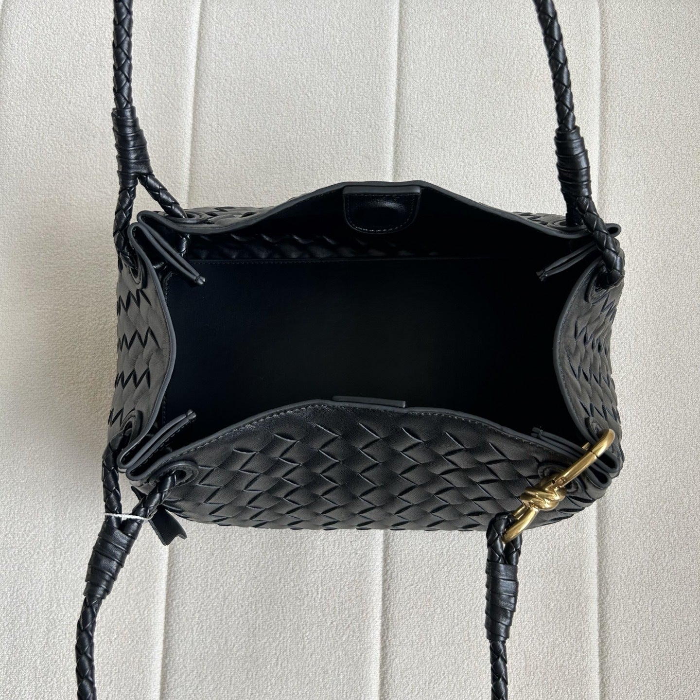 Elegant Women's Parachute Calfskin Woven Metal Shoulder Bags