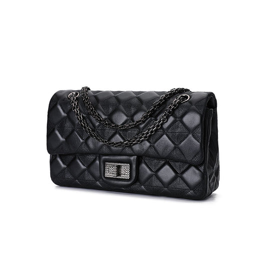 Women's Rhombus Chain Fashion Sheepskin Genuine Leather Shoulder Bags