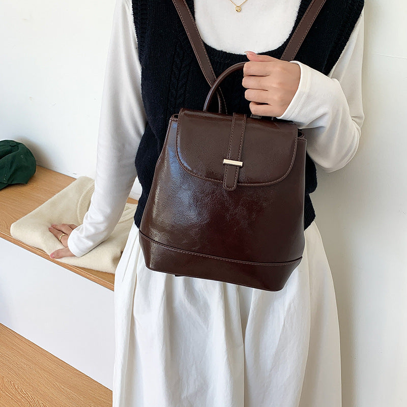 Simple Large Capacity Solid Color Retro Style Backpacks