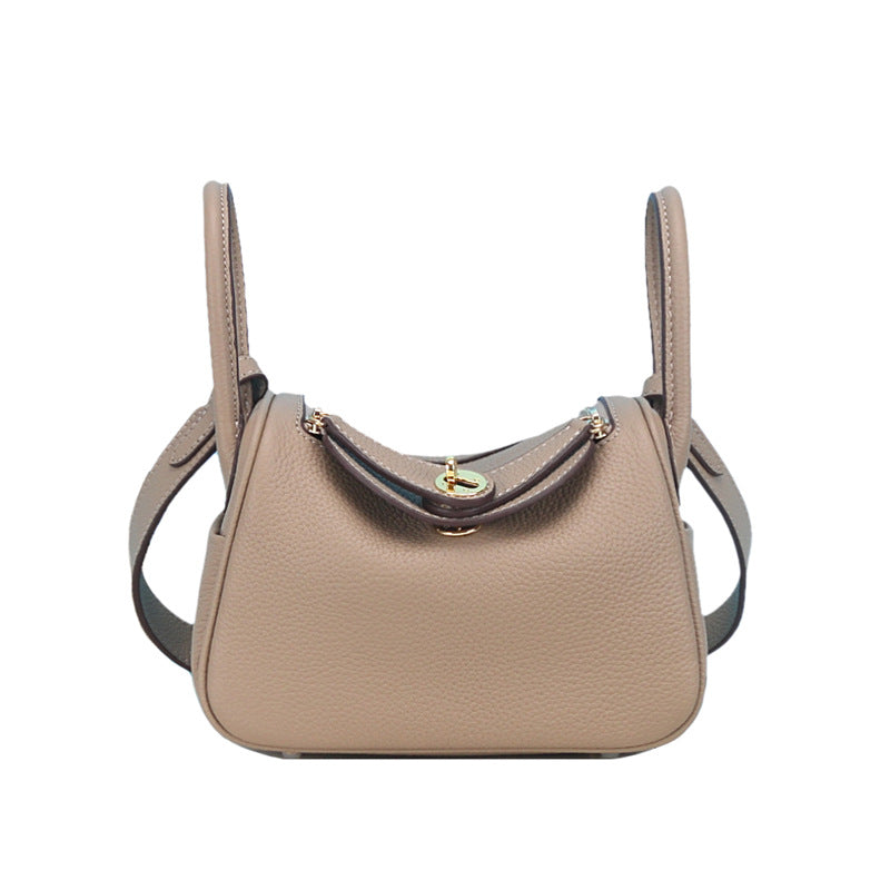 Women's Top Layer Cowhide Golden Pillow Genuine Shoulder Bags