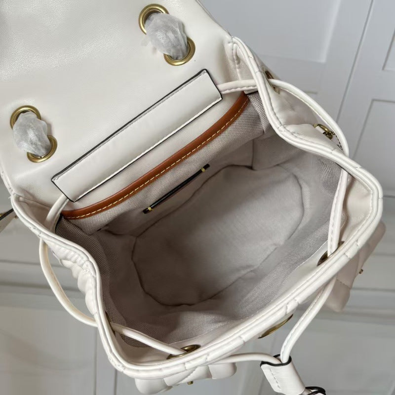 Women's Trendy Rhombus Chain Good-looking Versatile Backpacks