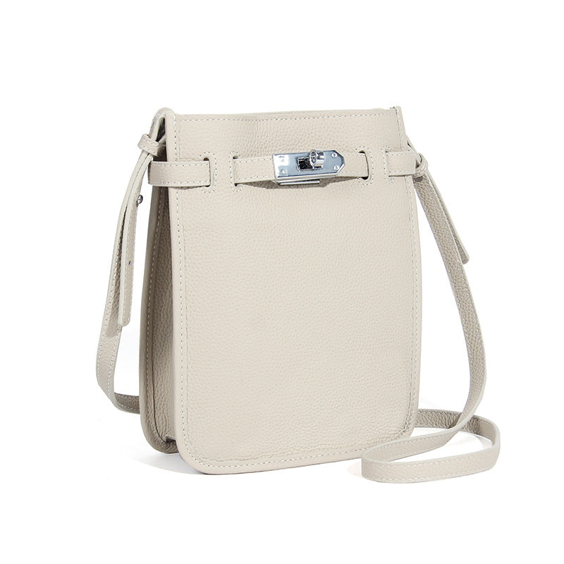 Women's High-grade Large Capacity Minority Simple Genuine Crossbody Bags